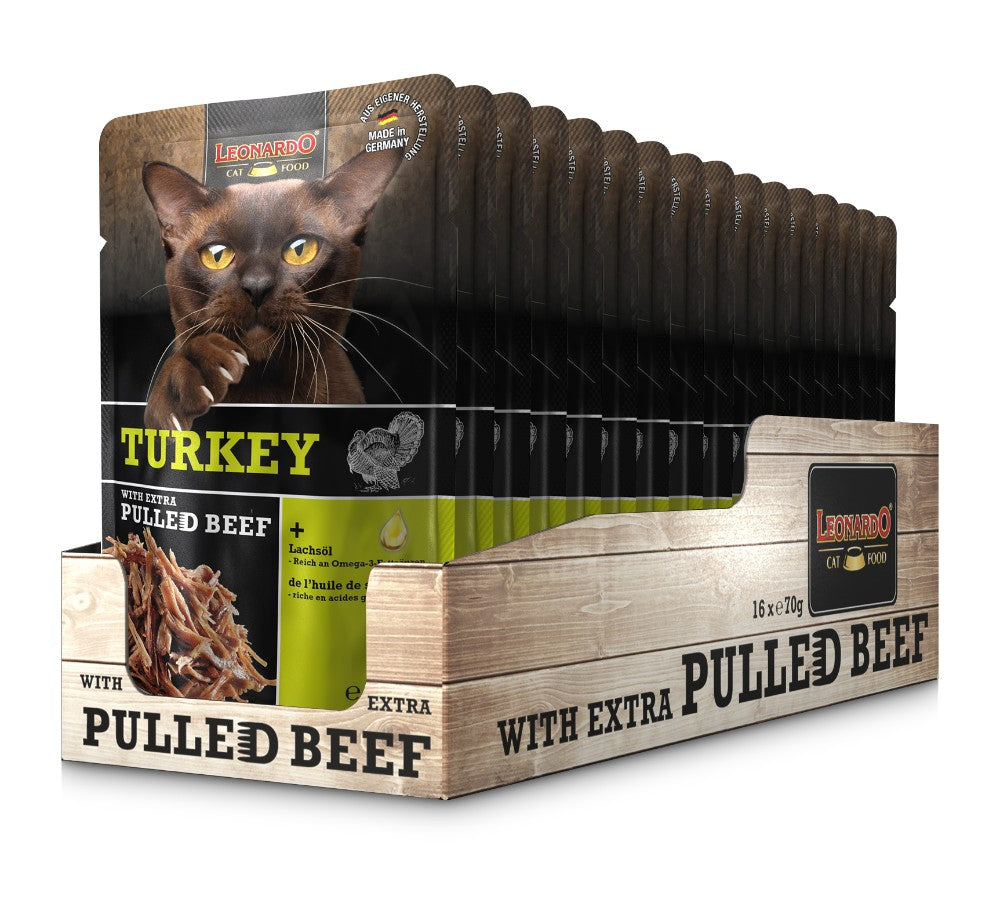 Leonardo TURKEY - Pavo y Extra Pulled Ternera (16 x 70 g)
